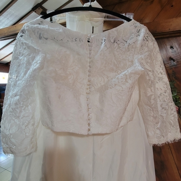 Two Piece White Lace Bohemian Boho Wedding Dress Size 4 Mint Condition - Picture 6 of 16